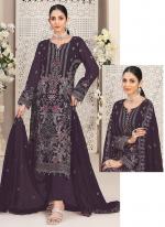 Faux Georgette Dusty Lavender Festival Wear Embroidery Work Pakistani Suit